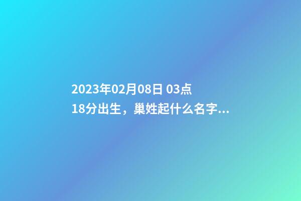 2023年02月08日 03点18分出生，巢姓起什么名字好听？名字要八字
